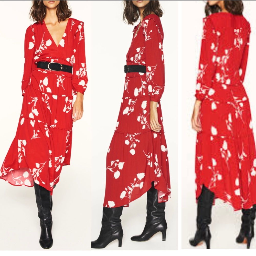 NWOT Ba&sh Paule Tiered Gloral Midi Dress